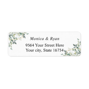 Eucalyptus Green Foliage Return Address Label
