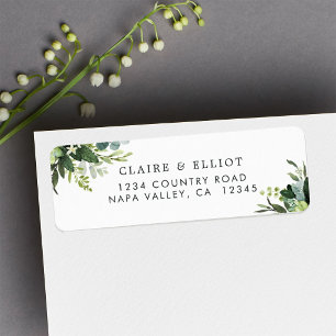 Eucalyptus Green Foliage Return Address Label