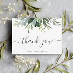 Eucalyptus Green Foliage Thank You Card<br><div class="desc">This thank you card features painted watercolor eucalyptus,  green leaves and modern calligraphy. For more advanced customization of this design,  Please click the "Customize further" link.  Matching items are also available.</div>