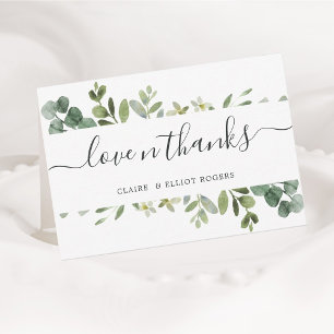 Eucalyptus Green Foliage Thank You Folded Card