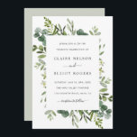 Eucalyptus Green Foliage Wedding Invitation<br><div class="desc">This wedding invitation features painted watercolor eucalyptus,  green leaves and rectangle frame. For more advanced customization of this design,  Please click the "Customize further" link.  Matching items are also available.</div>