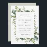 Eucalyptus Green Foliage Wedding Invitation<br><div class="desc">This wedding invitation features painted watercolor eucalyptus,  green leaves and rectangle frame. For more advanced customization of this design,  Please click the "Customize further" link.  Matching items are also available.</div>