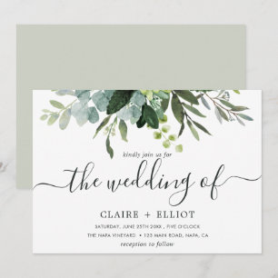 Eucalyptus Green Foliage Wedding Invitation