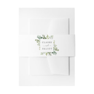 Eucalyptus Green Foliage Wedding Invitation Belly Band