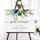Eucalyptus Green Foliage Wedding Welcome Sign<br><div class="desc">This wedding welcome sign features painted watercolor eucalyptus and green leaves. For more advanced customization of this design,  Please click the "Customize further" link.  Matching items are also available.</div>