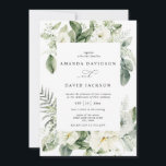 Eucalyptus Green Foliage White Floral Wedding Invitation<br><div class="desc">Eucalyptus Green Foliage White Floral Wedding Invitation This watercolor rustic wedding invitation features winter greenery with white florals in gold chic frame. It is perfect for mountain, rustic, winter, backyard, barn, spring, holiday wedding with touch of elegance. You can edit/personalize whole Template. In case you need any adjustments message me...</div>