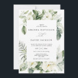 Eucalyptus Green Foliage White Floral Wedding Invitation<br><div class="desc">Eucalyptus Green Foliage White Floral Wedding Invitation This watercolor rustic wedding invitation features winter greenery with white florals in gold chic frame. It is perfect for mountain, rustic, winter, backyard, barn, spring, holiday wedding with touch of elegance. You can edit/personalize whole Template. In case you need any adjustments message me...</div>