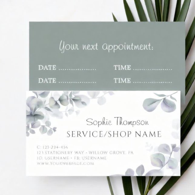 Eucalyptus green leaves business card (Creator Uploaded)
