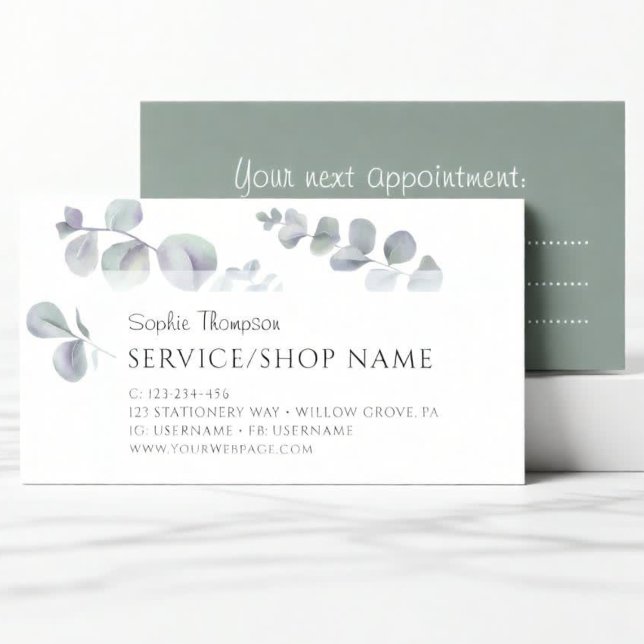 Eucalyptus green leaves business card (Creator Uploaded)