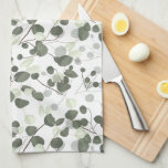 Eucalyptus Green leaves pattern Kitchen Towel<br><div class="desc">Introduce a touch of nature-inspired elegance into your kitchen with the Eucalyptus Green Leaves Pattern Kitchen Towel. This beautiful and functional towel showcases a captivating pattern of soft green and dark green eucalyptus leaves, creating a refreshing and inviting ambiance. Designed to elevate your kitchen decor, this towel is adorned with...</div>