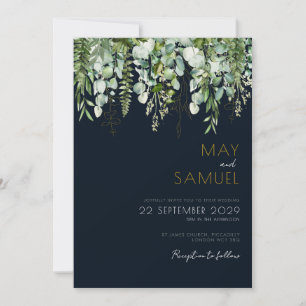 Eucalyptus Green & Navy Faire-part de mariage