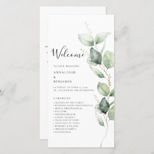 Eucalyptus Green Programme de mariage minimaliste
