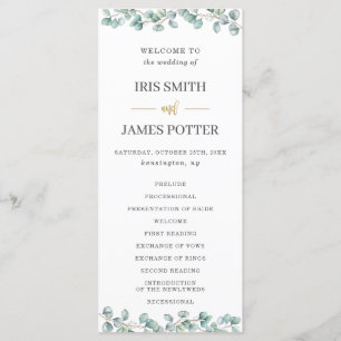 Eucalyptus Green Programme Feuille de mariage d'or