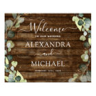 Eucalyptus Green Rustic Wood Mariage Affiche de bi
