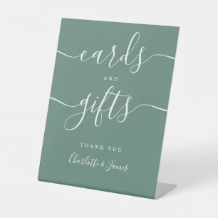 Eucalyptus Green Signature Script Cards And Gifts Pedestal Sign
