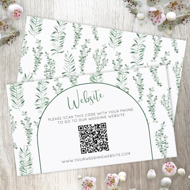 Eucalyptus Green Site Mariage Carte de code QR (Créateur téléchargé)