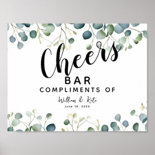 Eucalyptus green wedding  CHEER Bar wedding/party Poster