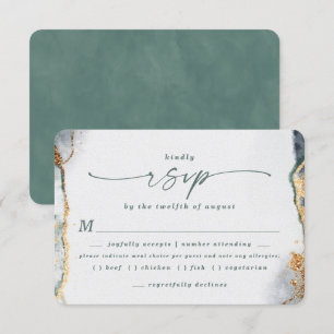 Eucalyptus Green Wedding Meal Choice RSVP Card
