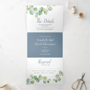 Eucalyptus Green Wedenery Invitations