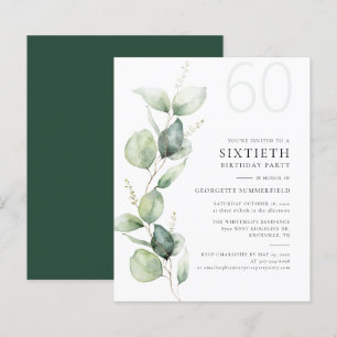 Eucalyptus Greenery 60th Birthday Party Invitation