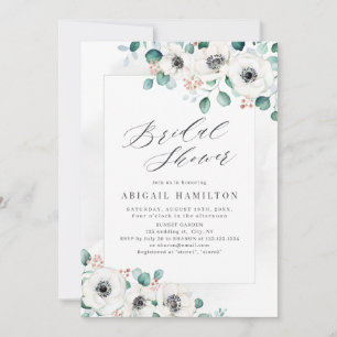 Eucalyptus greenery anemone floral bridal shower i invitation