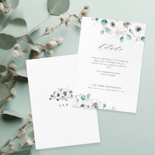 Eucalyptus greenery anemone floral rustic wedding  enclosure card
