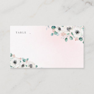 Eucalyptus Greenery anemone floral rustic wedding Place Card