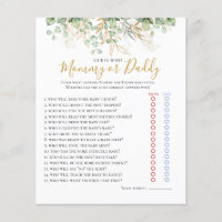 Eucalyptus Greenery Baby Shower Game