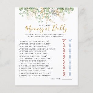 Eucalyptus Greenery Baby Shower Game