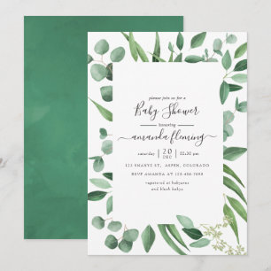 Eucalyptus Greenery Baby Shower Invitation