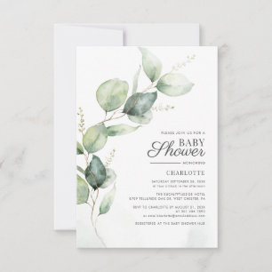 Eucalyptus Greenery Baby Shower Invitation
