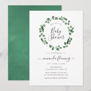 Eucalyptus Greenery Baby Shower Invitation