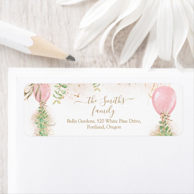 Eucalyptus Greenery Baby Shower Return Address Lab (Insitu)