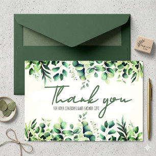 Eucalyptus Greenery Baby Shower Thank You Card