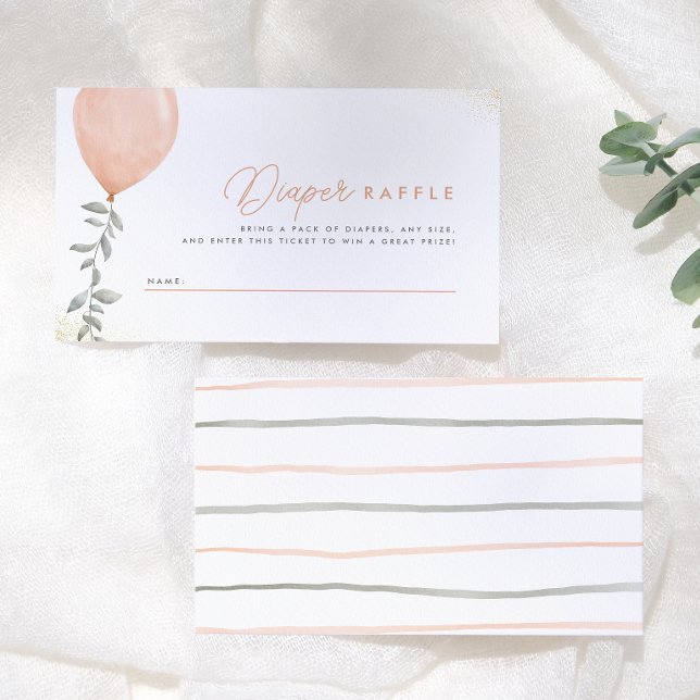 Eucalyptus Greenery Balloon Diaper Raffle Enclosure Card (Creator Uploaded)