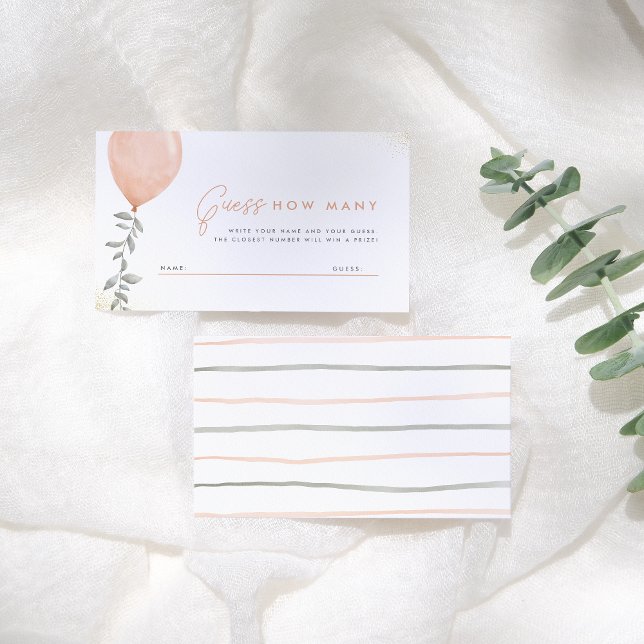 Eucalyptus Greenery Balloon Guess How Many Enclosure Card (Creator Uploaded)