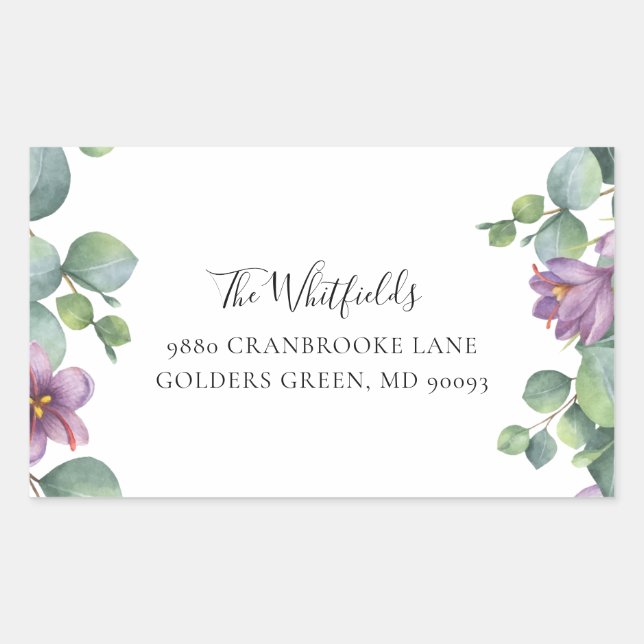Eucalyptus Greenery Bloom Return Address Sticker (Front)