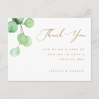 Eucalyptus Greenery Botanic Thank you Postcard