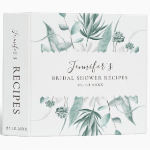 Eucalyptus Greenery Botanical Bridal Shower Recipe Binder