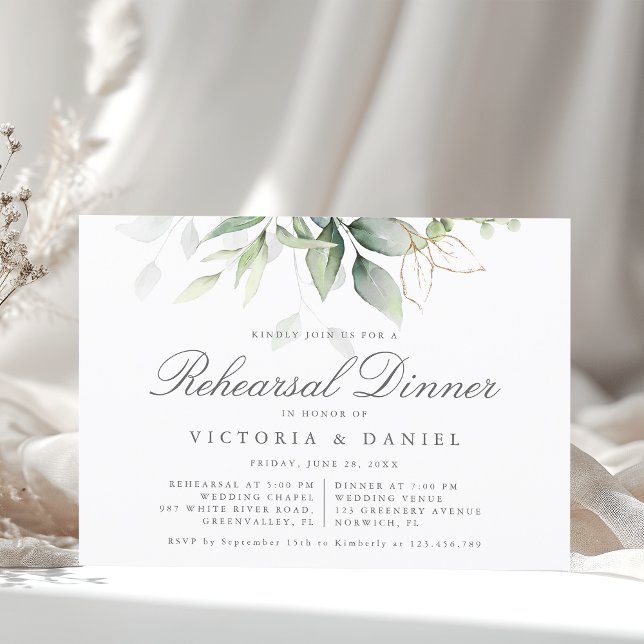 Eucalyptus Greenery Botanical Rehearsal Dinner Invitation (Creator Uploaded)