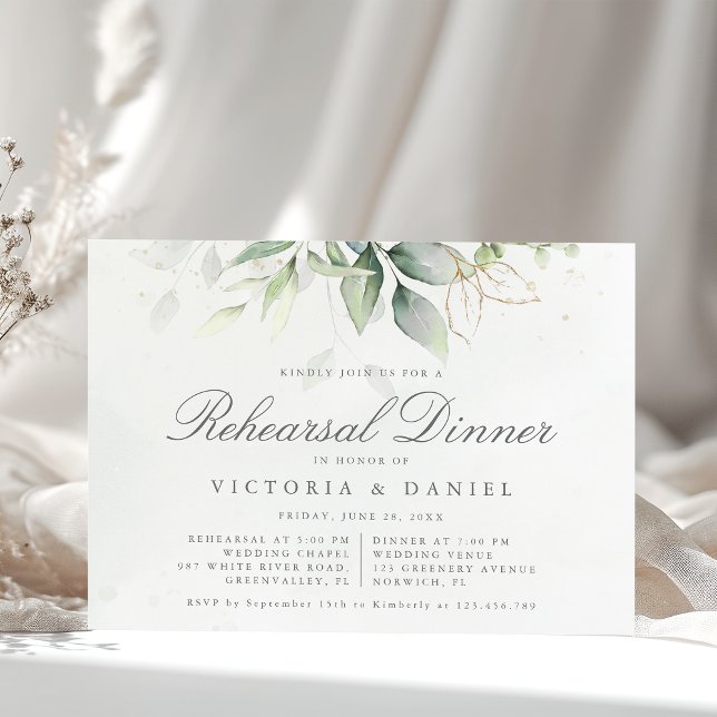 Eucalyptus Greenery Botanical Rehearsal Dinner Invitation (Creator Uploaded)