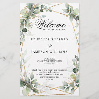 Eucalyptus Greenery Botanical Wedding Program