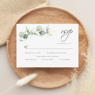 Eucalyptus Greenery Botanical Wedding RSVP Card
