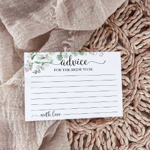 Eucalyptus Greenery Bridal Shower Advice Card