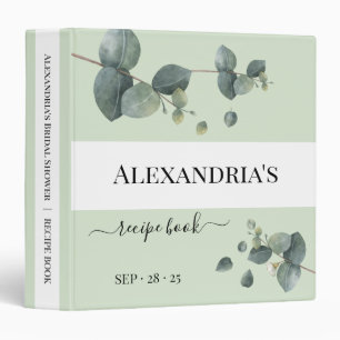 Eucalyptus Greenery Bridal Shower Recipe Binder