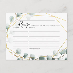 Eucalyptus Greenery Bridal Shower Recipe Cards