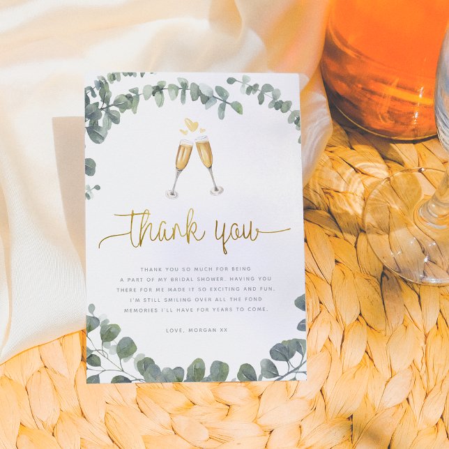 Eucalyptus Greenery Bridal Shower Thank You Card (Creator Uploaded)
