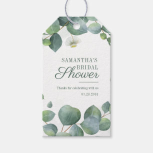 Eucalyptus Greenery Bridal Shower Watercolor Gift Tags