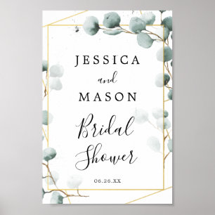Eucalyptus Greenery Bridal Shower Welcome Sign