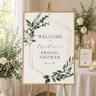 Eucalyptus Greenery Bridal Shower Welcome Sign